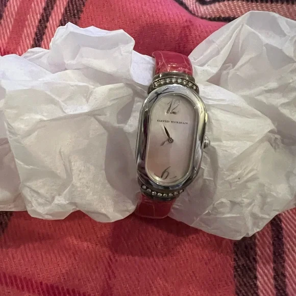 David Yurman women’s diamond stainless steel Madison watch-pink leather band - Picture 9 of 11